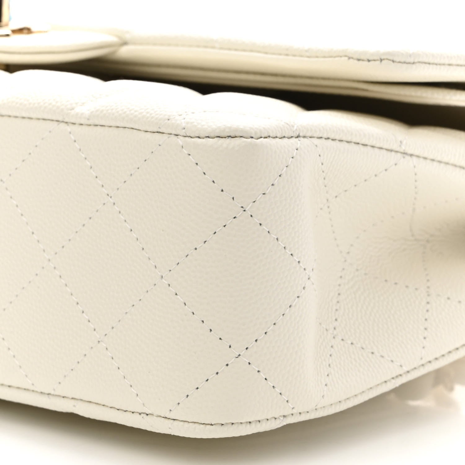 Chanel Caviar Quilted Medium Double Flap White 10 of 11