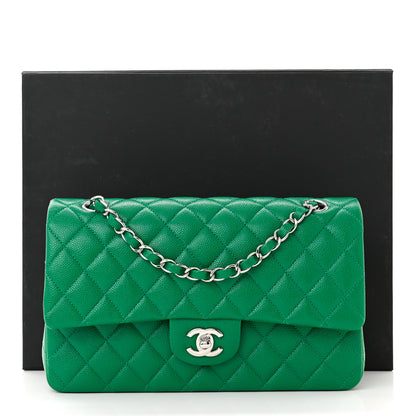 Chanel Caviar Quilted Medium Double Flap Green 13 of 13