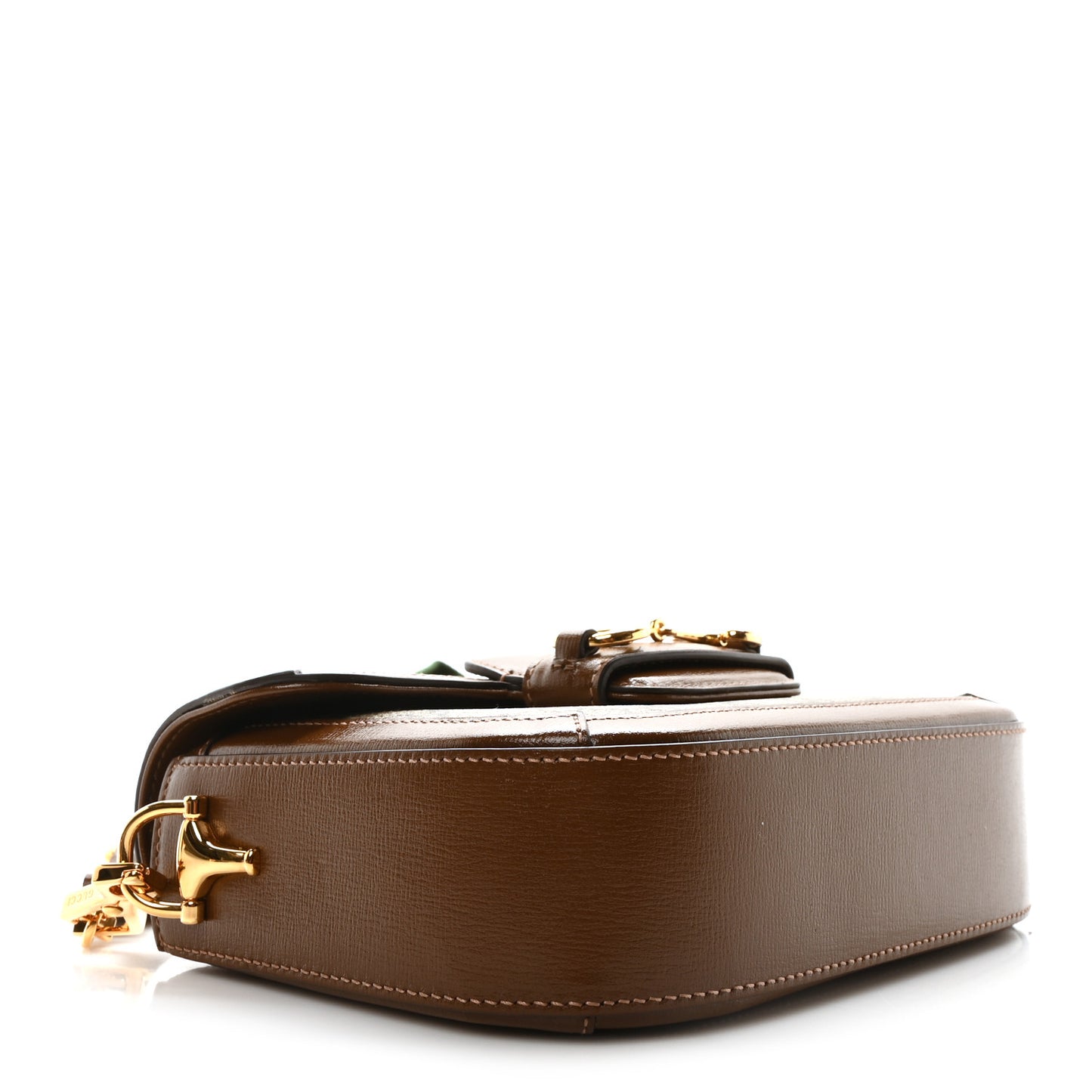 GG Supreme Monogram Azalea Calfskin Web Mini Horsebit 1955 Shoulder Bag Beige Ebony Brown Sugar