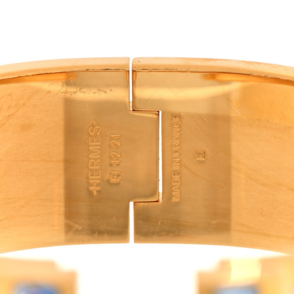 Hermes Enamel Printed Wide Dans Les Nuages Clic Clac H Bracelet PM Flamboyante 4 of 4