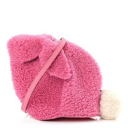 Loewe Shearling Mini Bunny Crossbody Bag Dark Pink 1 of 10