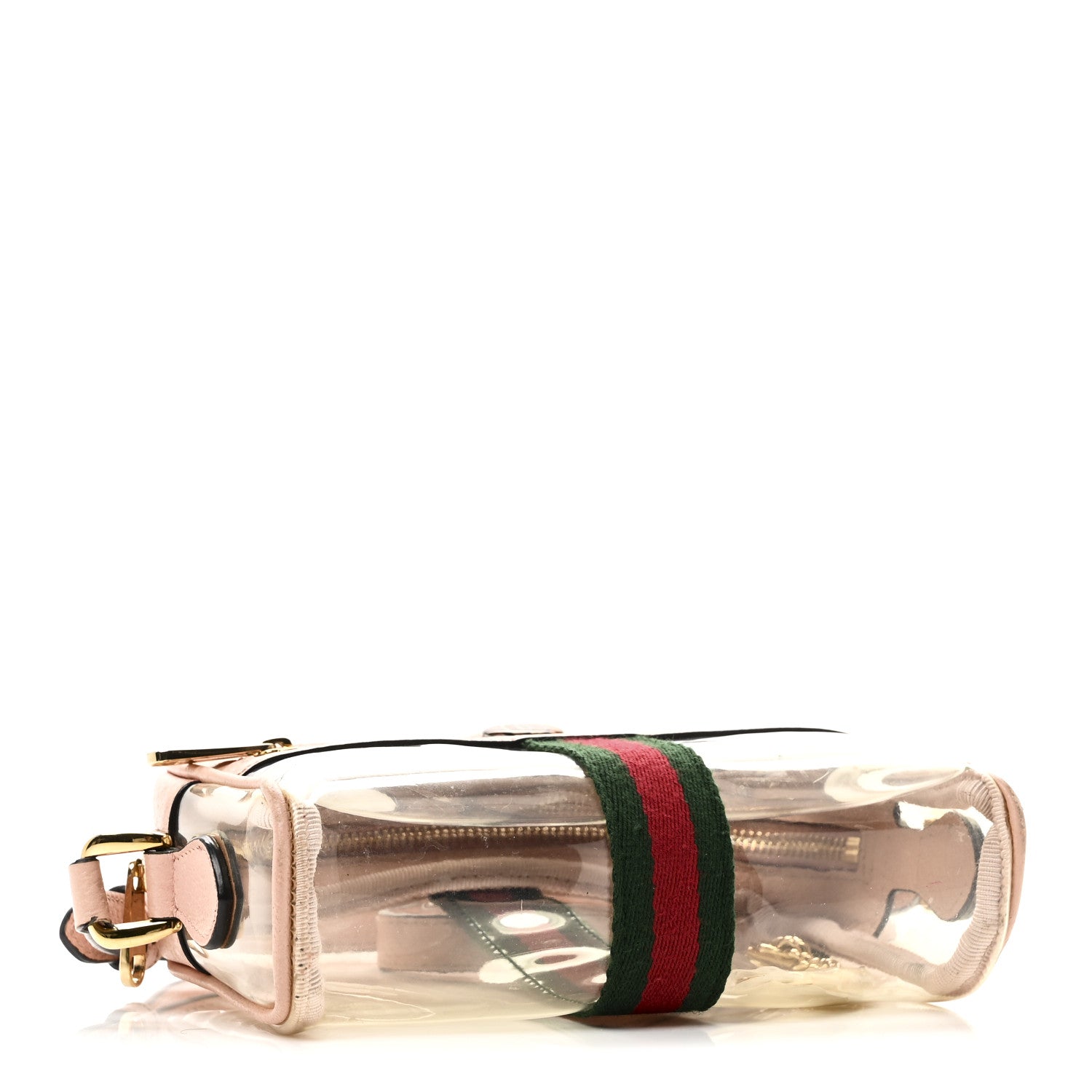 Gucci Vinyl Web Mini Ophidia Transparent Shoulder Bag Perfect Pink 4 of 11