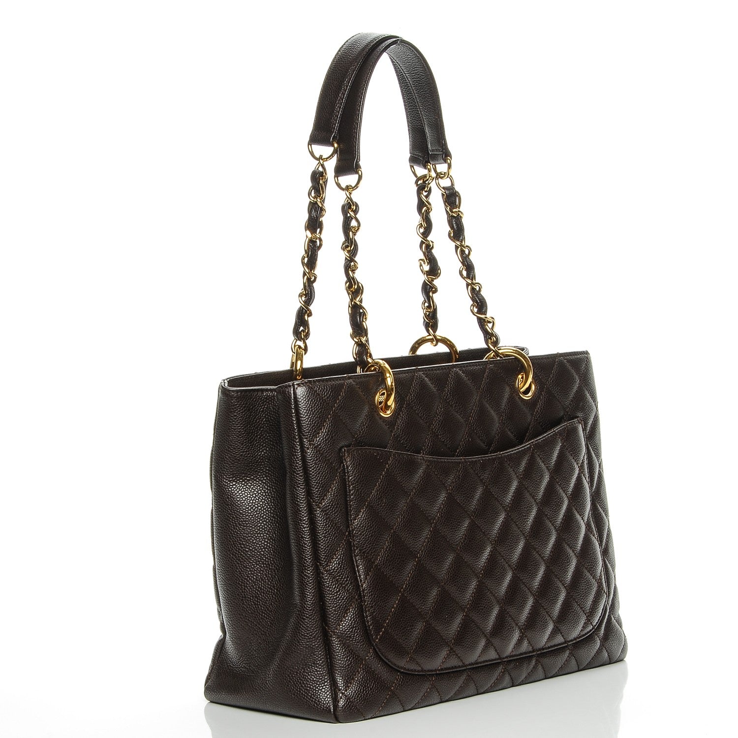 Chanel Caviar Quilted Grand Shopping Tote GST Brown 3 of 8