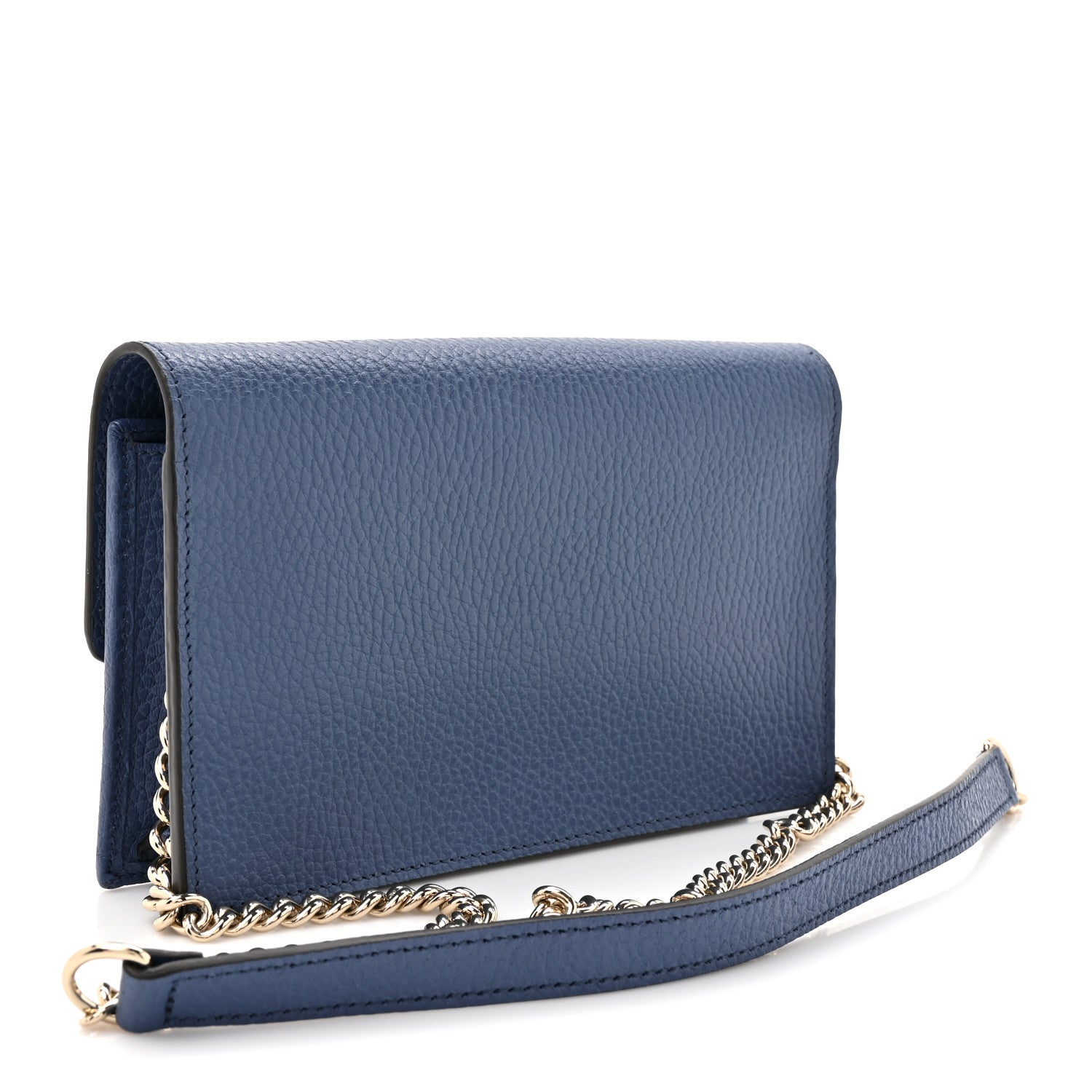 Gucci Dollar Calfskin Interlocking G Chain Wallet Caspian 3 of 12