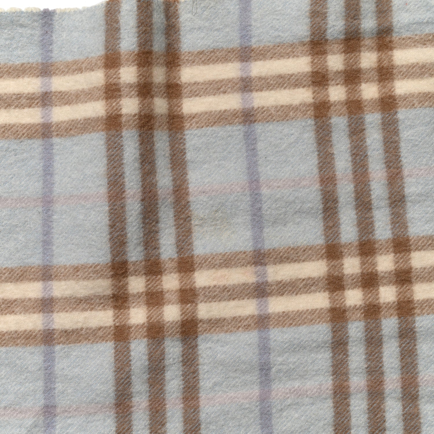 Burberry Cashmere House Check Striped Fringe Scarf Light Blue 4 of 4