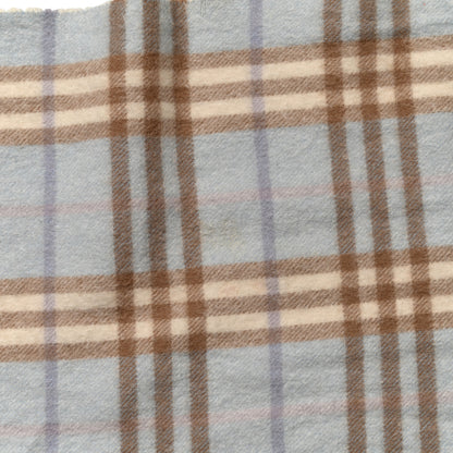 Burberry Cashmere House Check Striped Fringe Scarf Light Blue 4 of 4