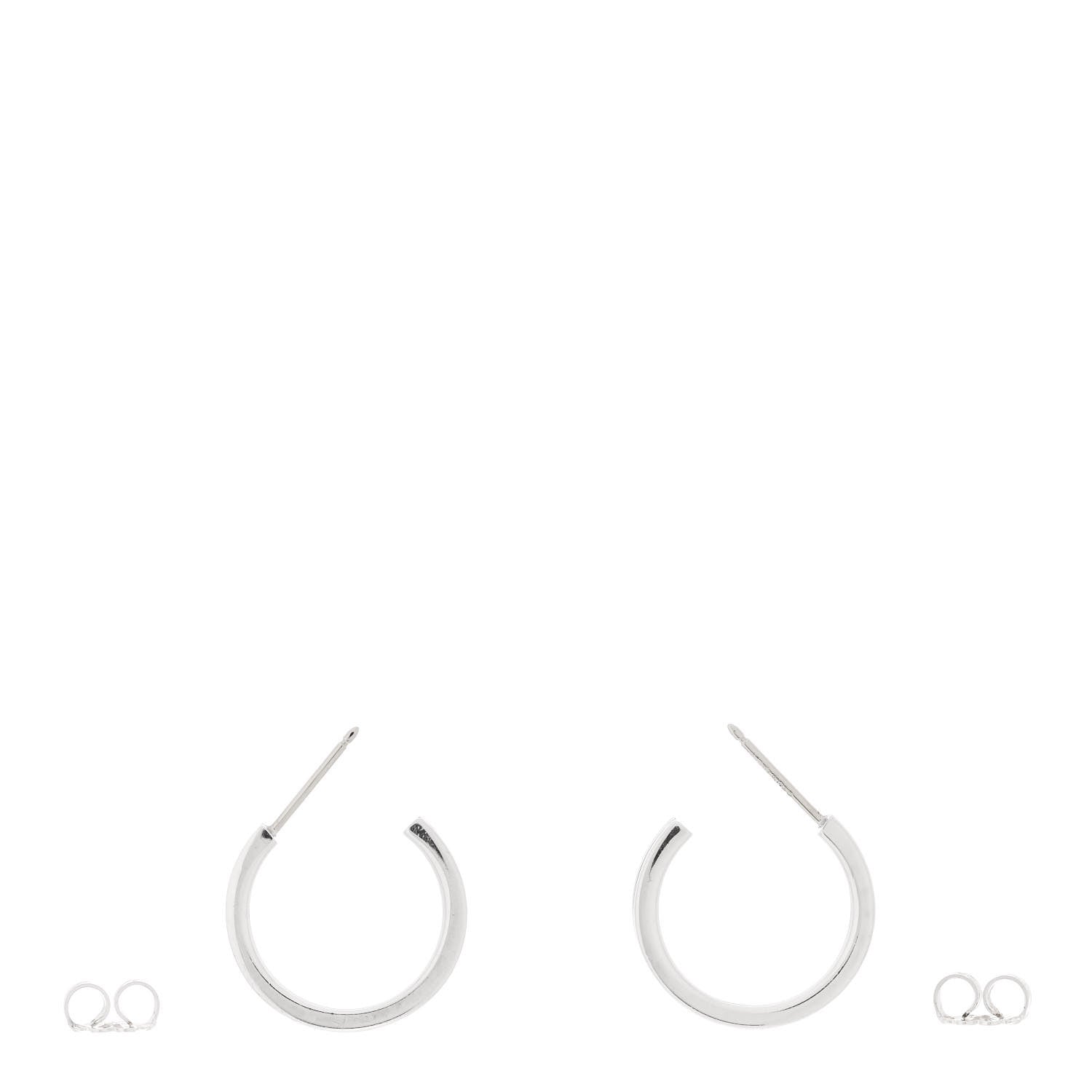 Tiffany Sterling Silver 1837 Small Narrow Hoop Earrings 3 of 4