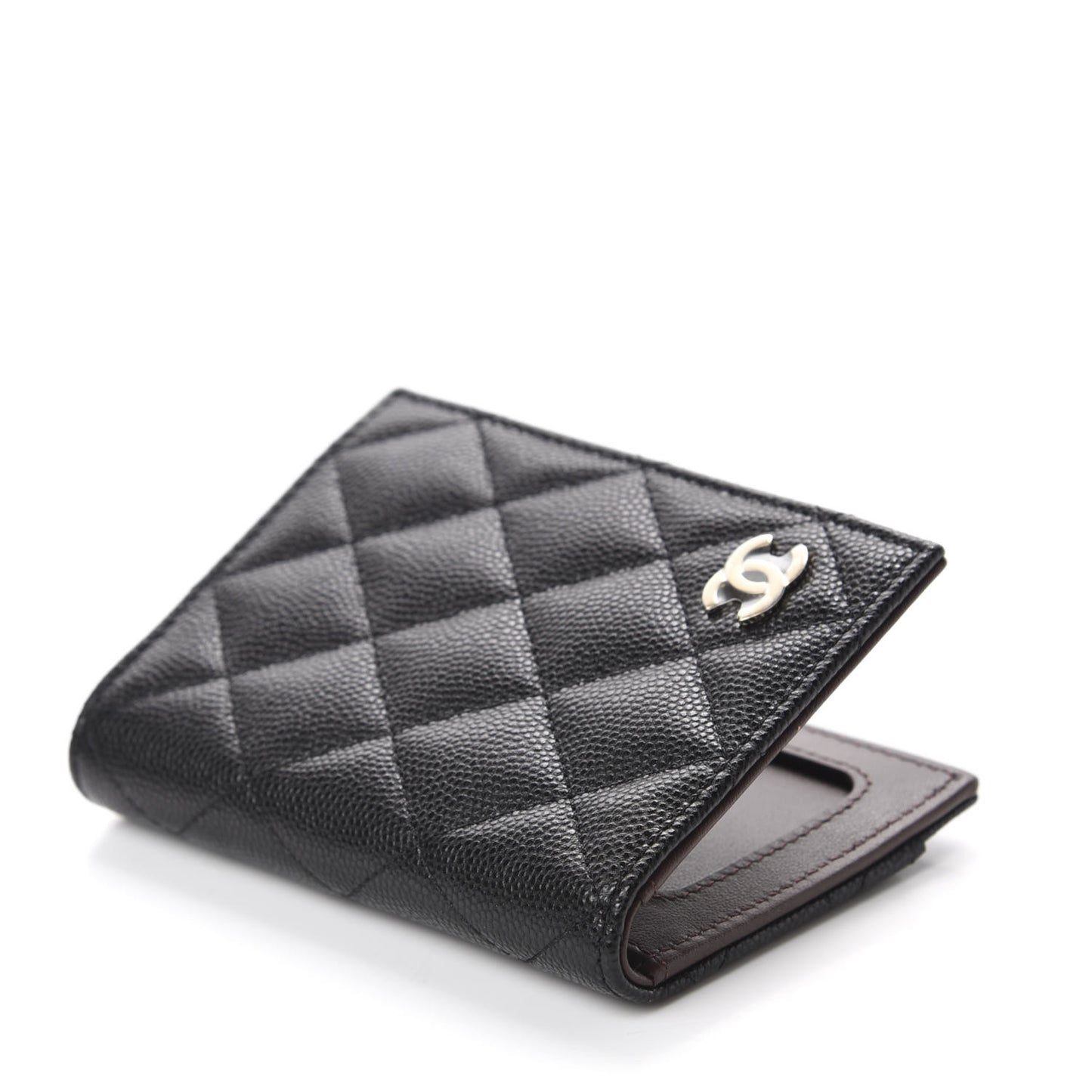 Caviar Quilted Card Holder Wallet Black