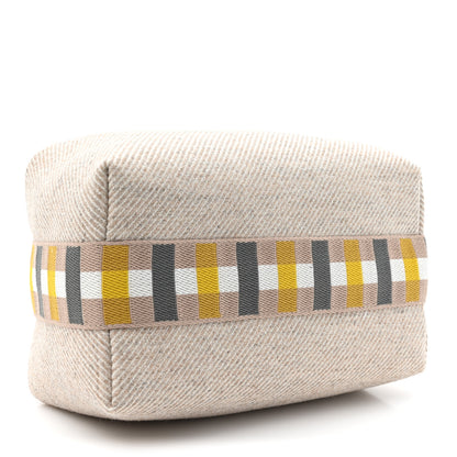 Hermes Wool Small Au Carre Bride-A-Brac Pouch Seigle 4 of 9