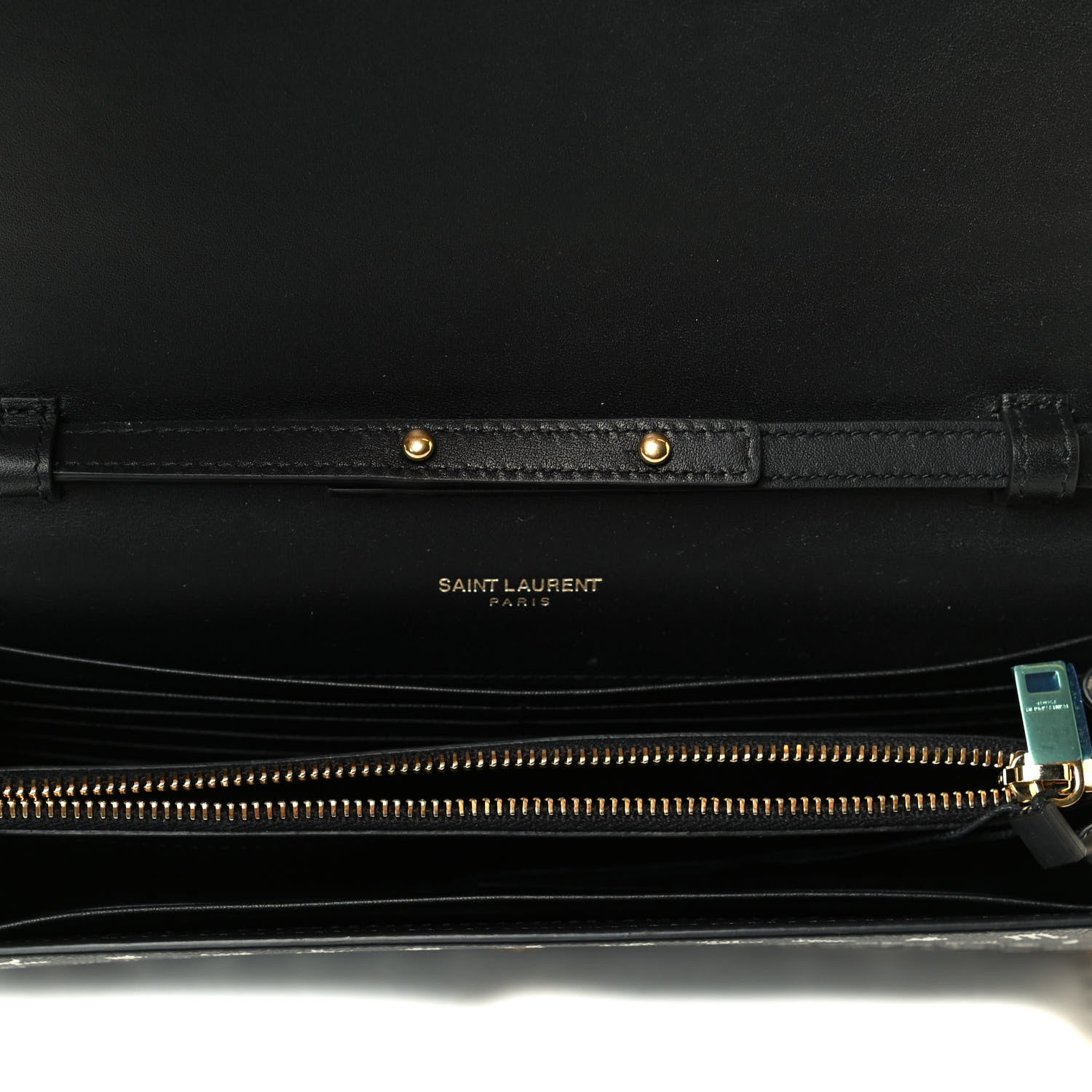 Saint Laurent Grain De Poudre Zodiac Print Small Monogram Kate Satchel Black Black 5 of 6