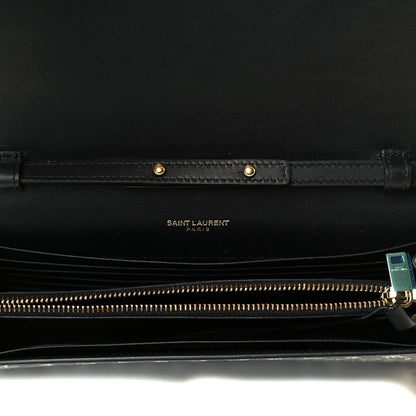 Saint Laurent Grain De Poudre Zodiac Print Small Monogram Kate Satchel Black Black 5 of 6