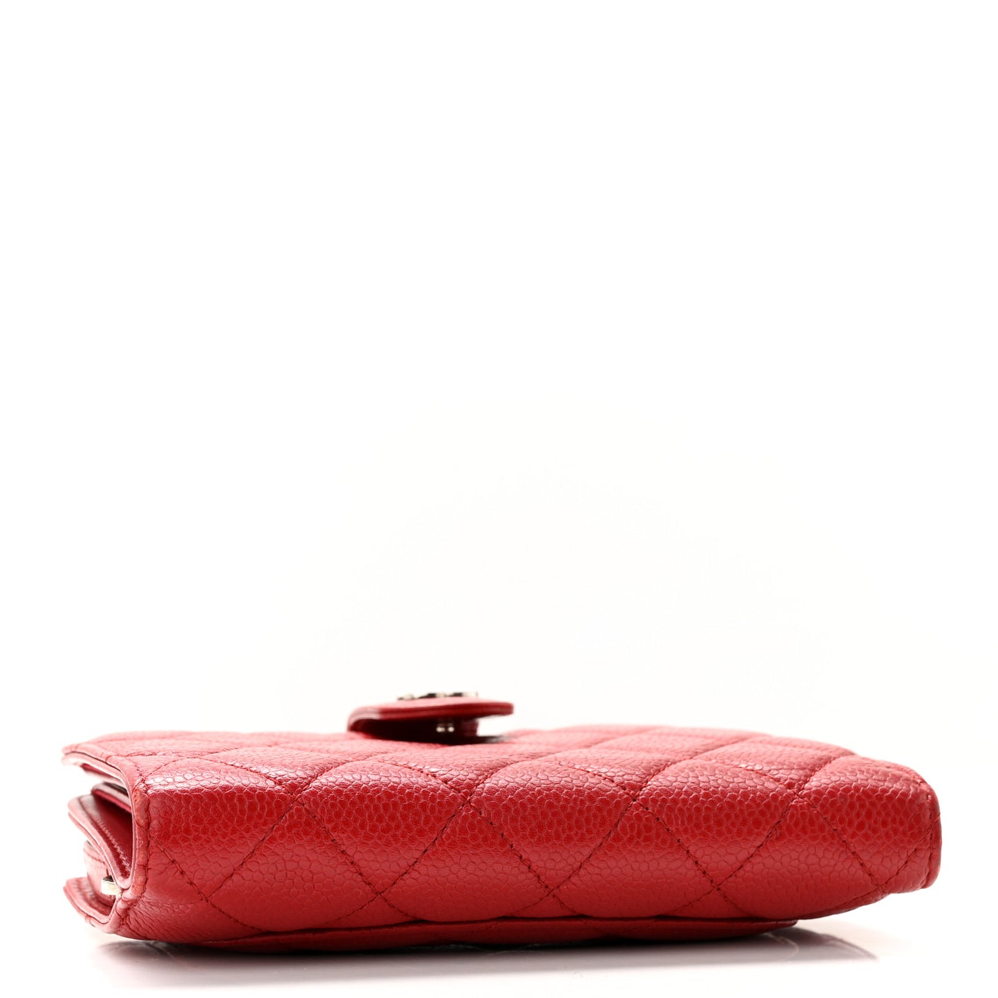 Caviar Quilted Zipped Pocket Wallet Red