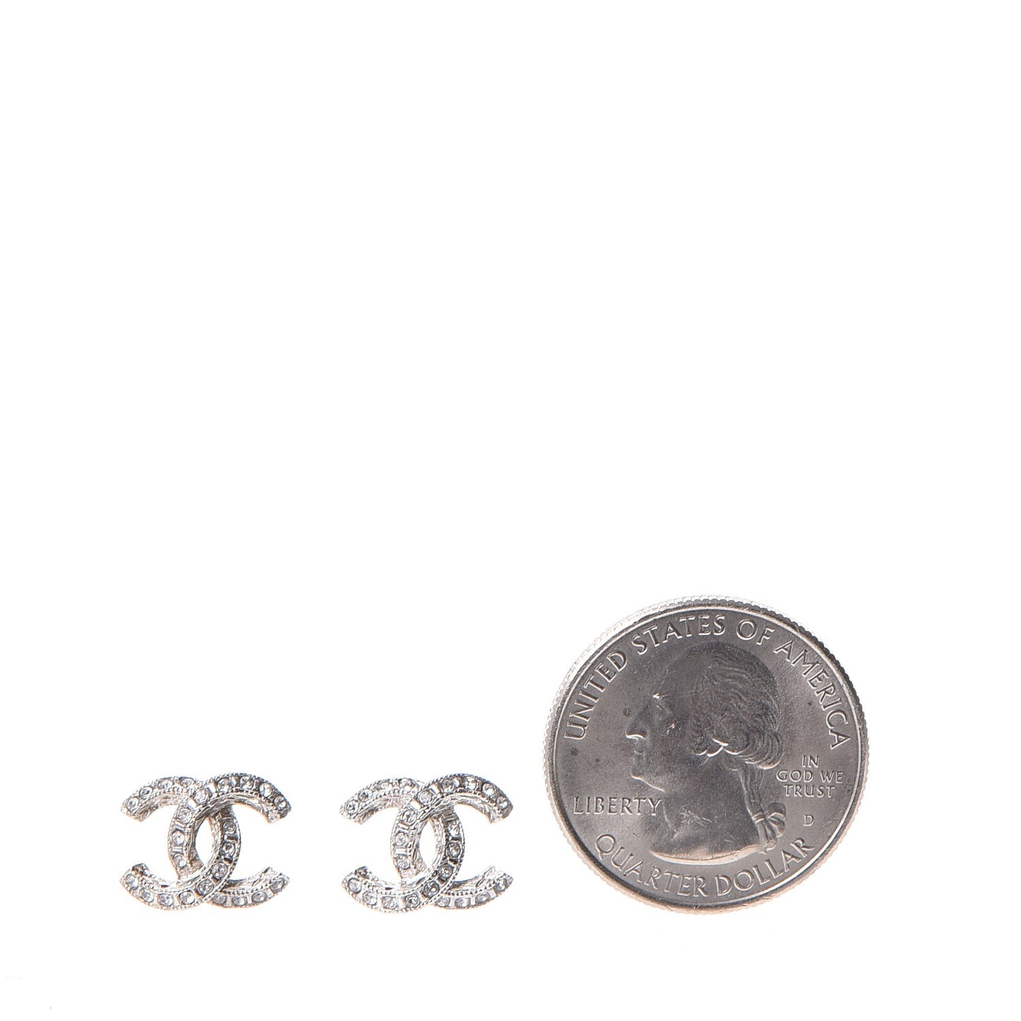 Crystal CC Earrings Silver