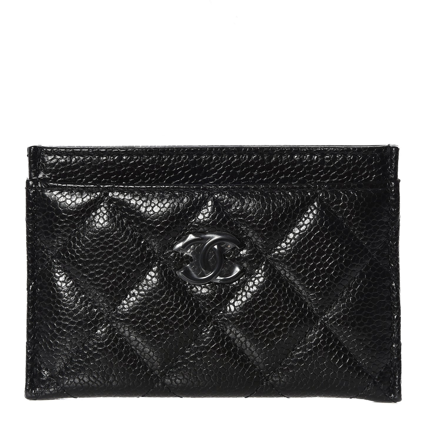 Caviar Quilted Incognito Card Holder Black