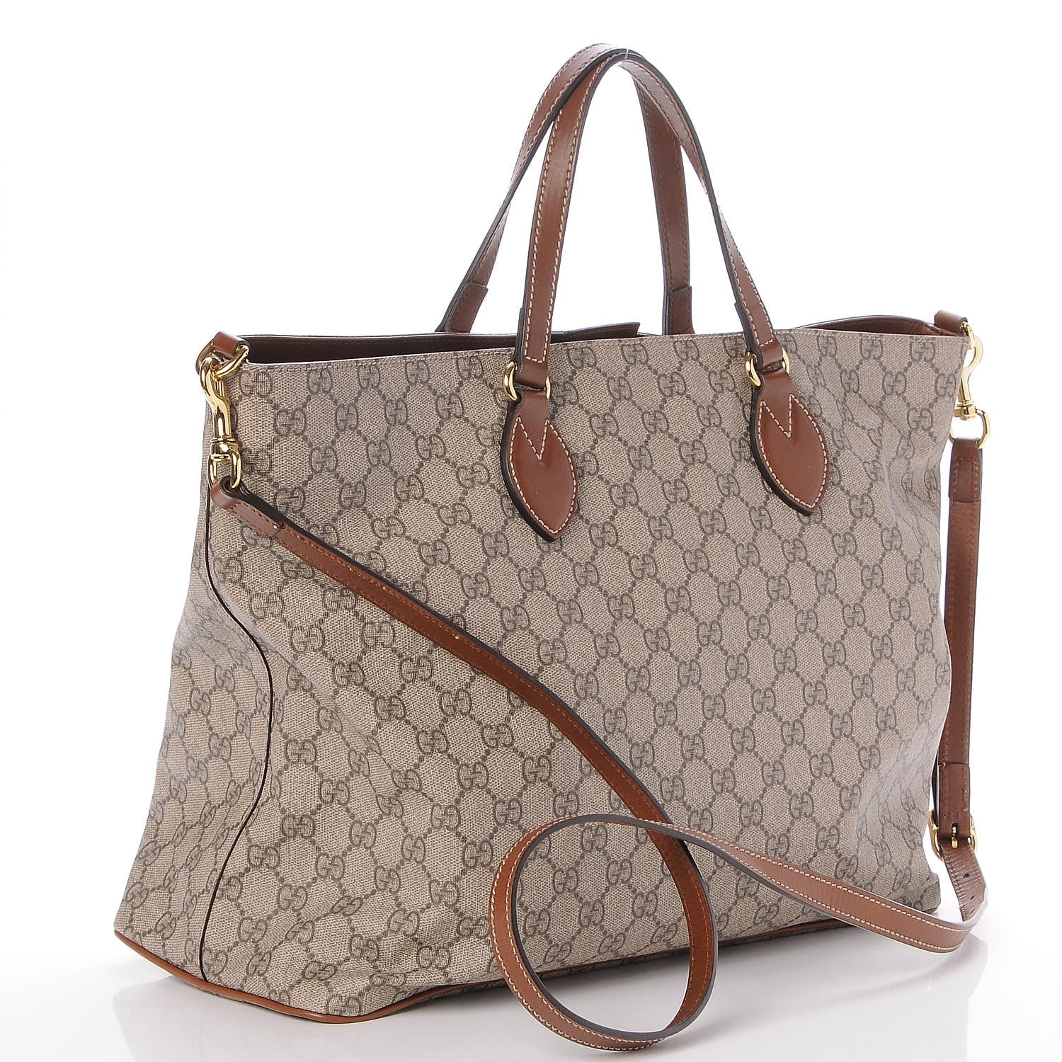 Gucci Soft GG Supreme Monogram Medium Crossbody Tote Beige Cuir 4 of 9