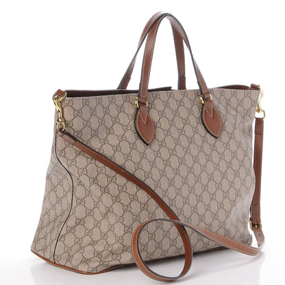 Gucci Soft GG Supreme Monogram Medium Crossbody Tote Beige Cuir 4 of 9