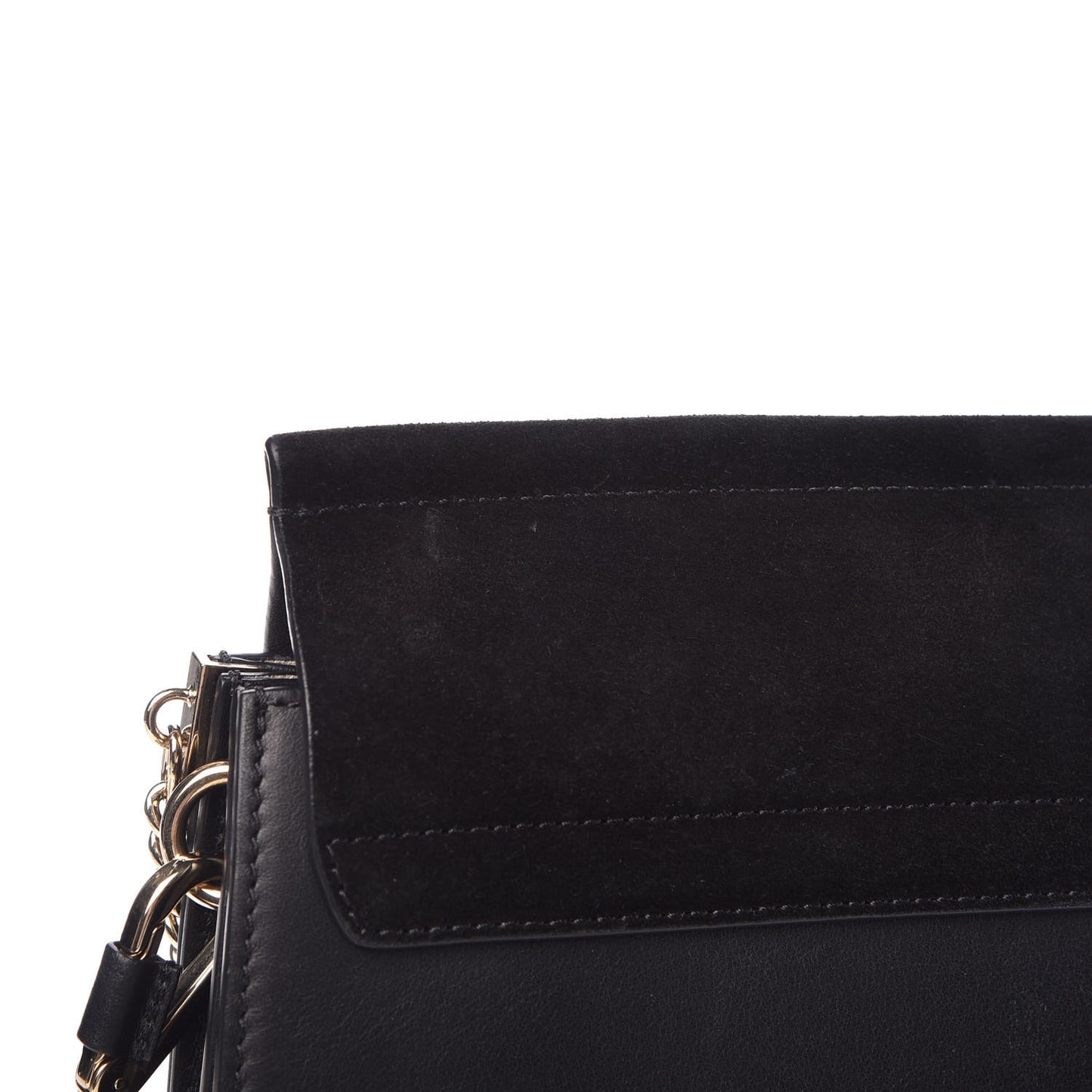Suede Calfskin Medium Faye Shoulder Bag Black