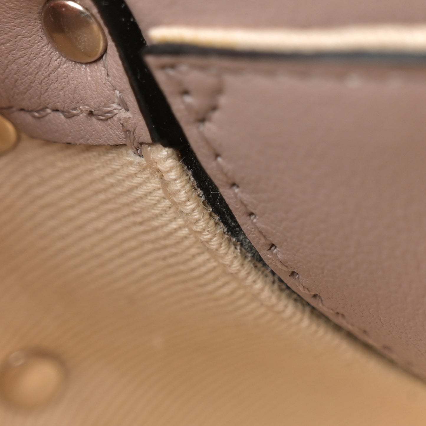 Calfskin Mini Rockstud Crossbody Bag Poudre