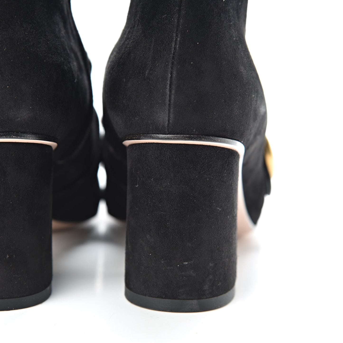 Kid Scamosciato GG Marmont Fringe 75mm Ankle Boots 38 Black