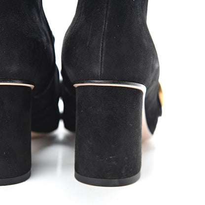 Gucci Kid Scamosciato GG Marmont Fringe 75mm Ankle Boots 38 Black 13 of 13
