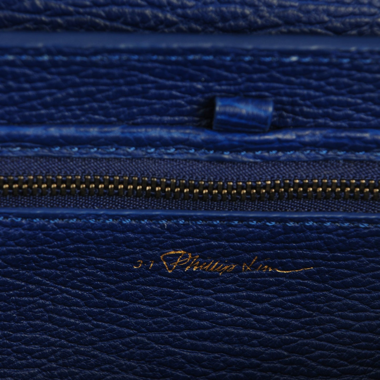 3.1 Textured Calfskin Medium Pashli Satchel Cobalt
