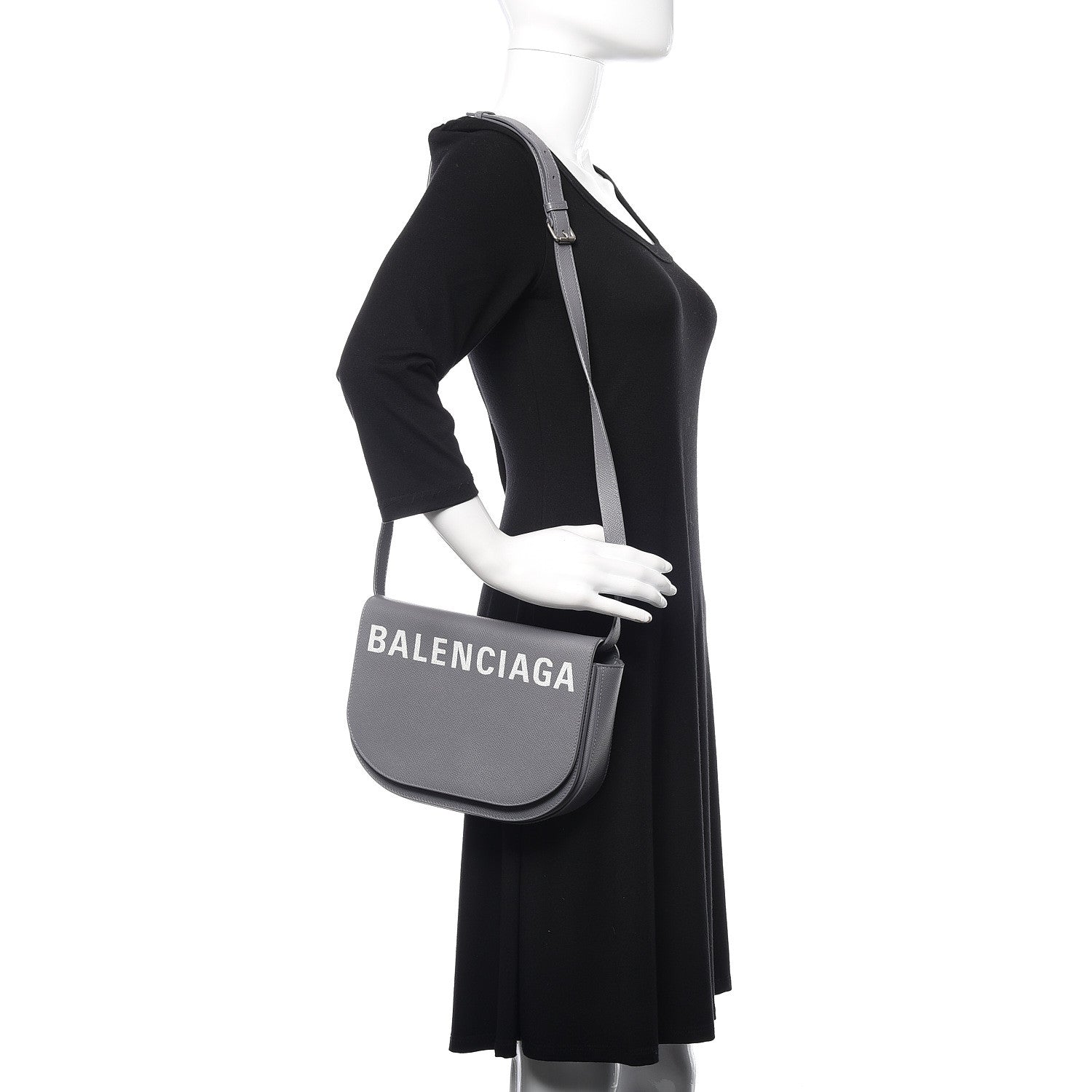 Balenciaga Signature Grained Calfskin Logo S Ville Day Bag Gris Perle Fonce White 2 of 11