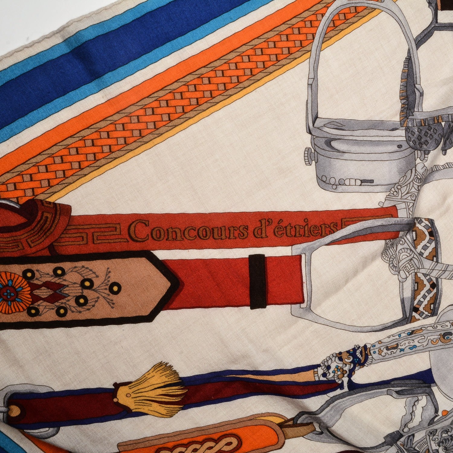 Hermes Cashmere Silk Concours D'Etriers Shawl 140 3 of 6