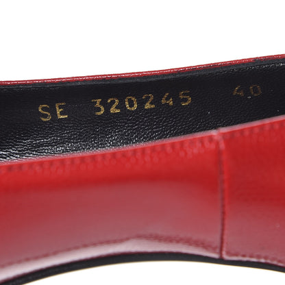 Saint Laurent Pebbled Patent Calfskin Janis 105 Platform Pumps 40 New Red 8 of 9