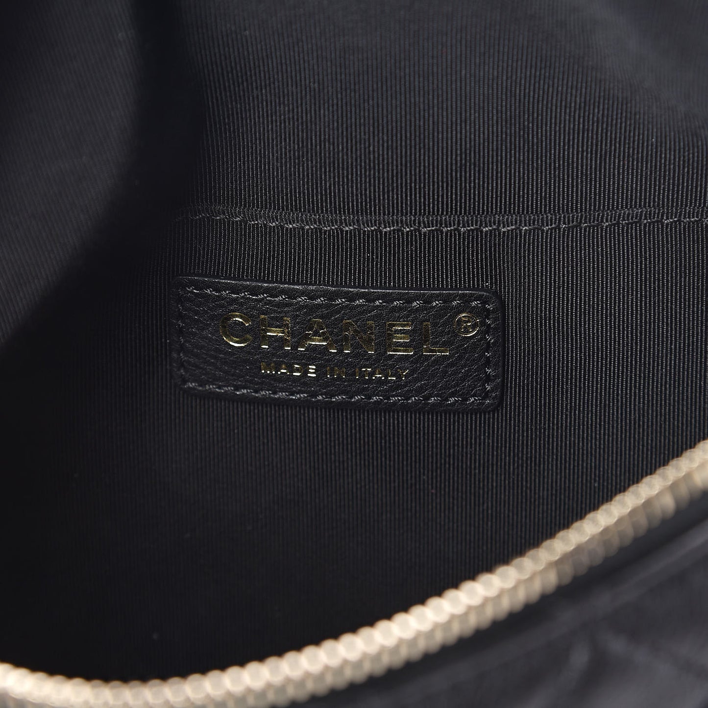 Calfskin Quilted Banane Waist Bag Fanny Pack Black