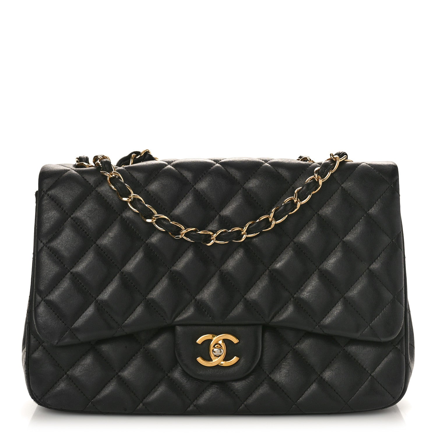 Chanel Lambskin Quilted Jumbo Single Flap Black 1 of 17