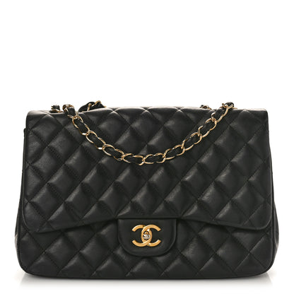 Chanel Lambskin Quilted Jumbo Single Flap Black 1 of 17