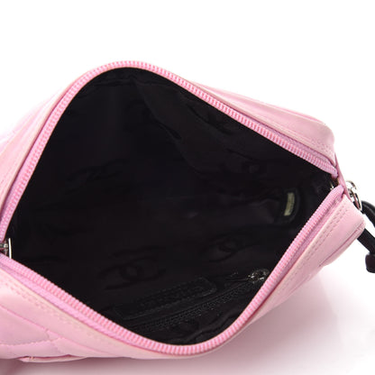 Chanel Calfskin Quilted Cambon Pochette Pink Black 5 of 12