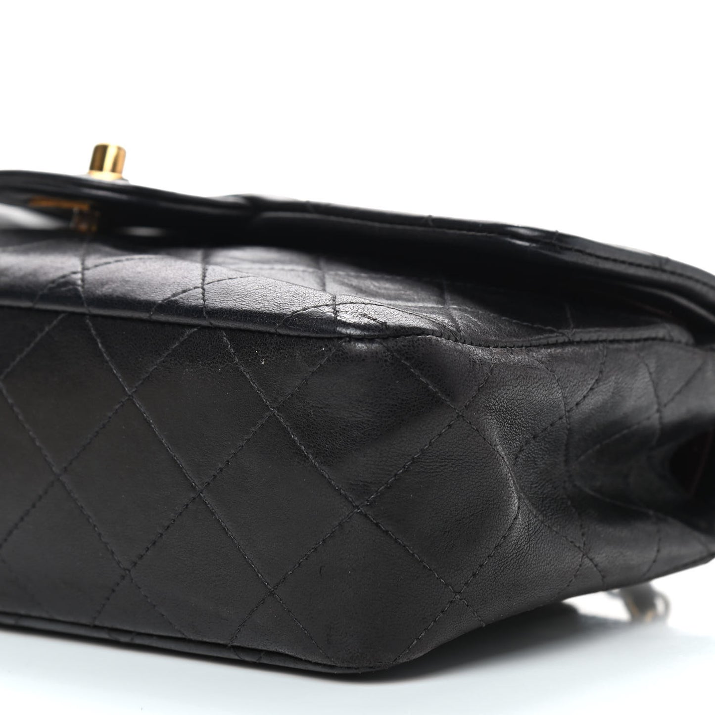 Lambskin Quilted Small Double Flap Black