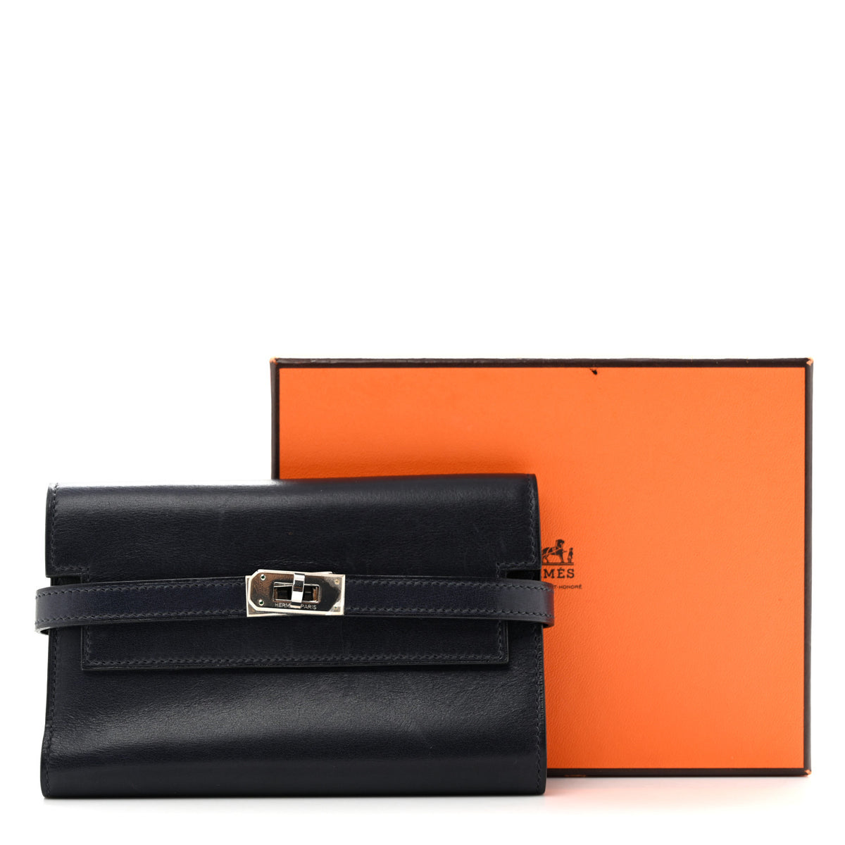 Box Medium Kelly Wallet Bleu Abysse