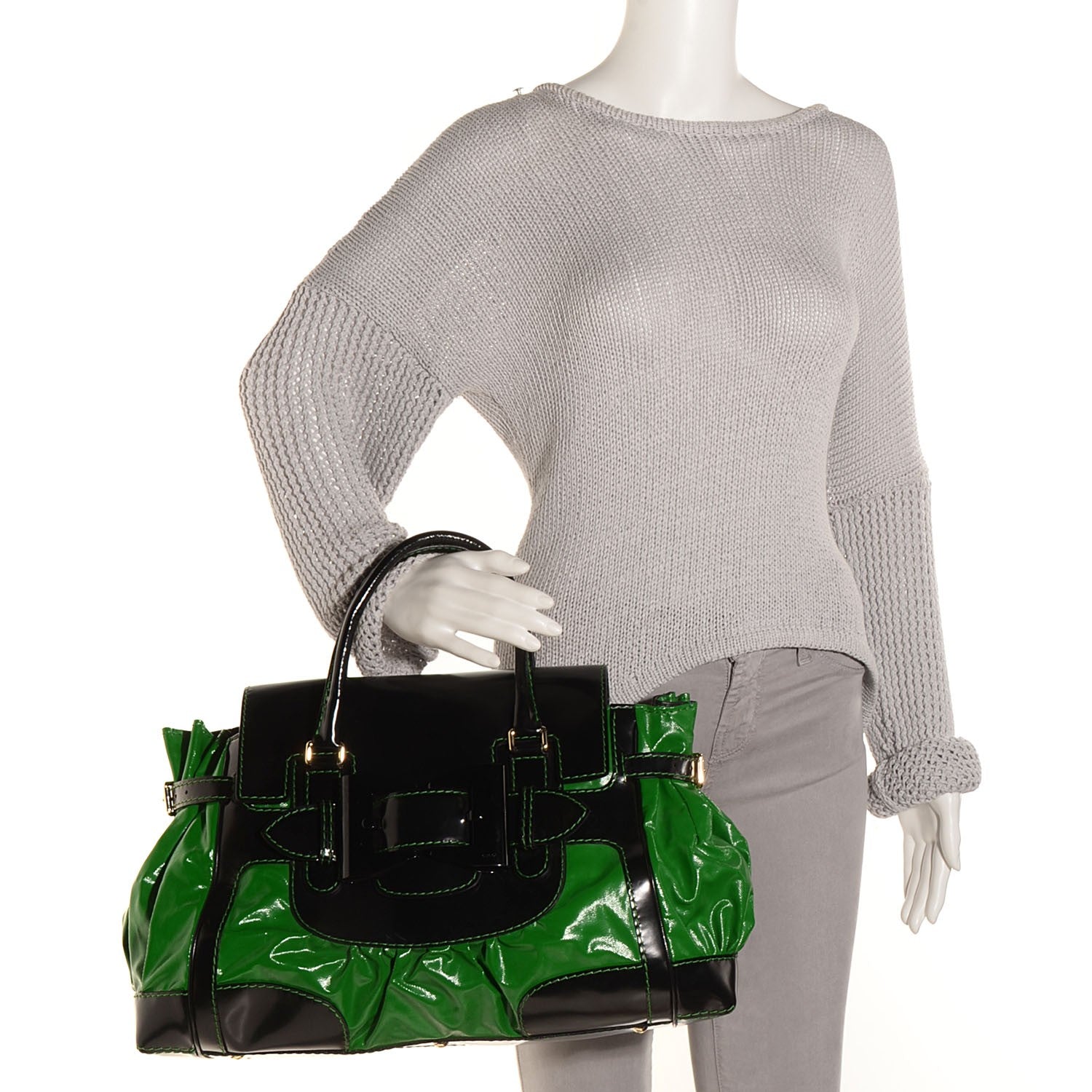 Gucci Dialux Large Queen Tote Green 2 of 7