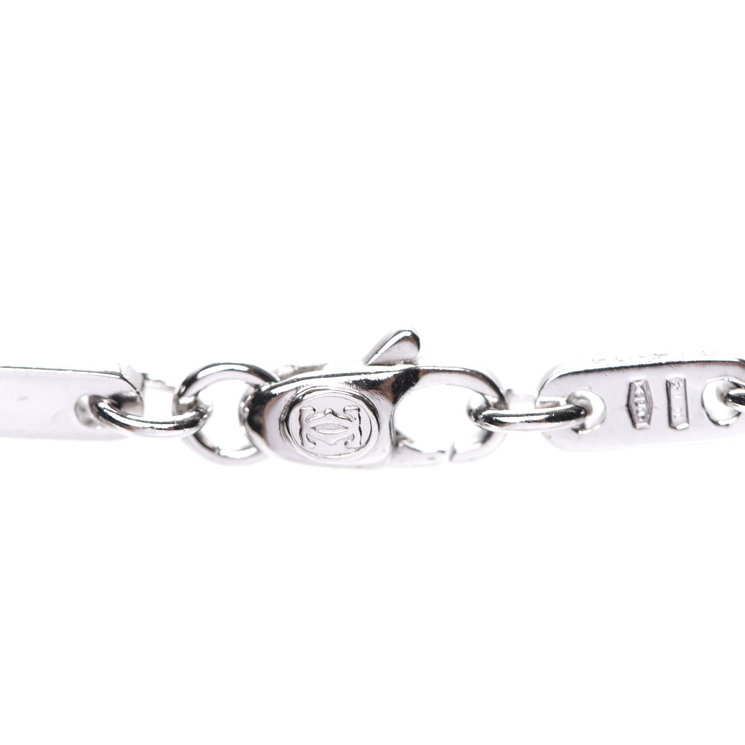 Cartier 18K White Gold Fidelity Bar Link Chain Necklace 4 of 6