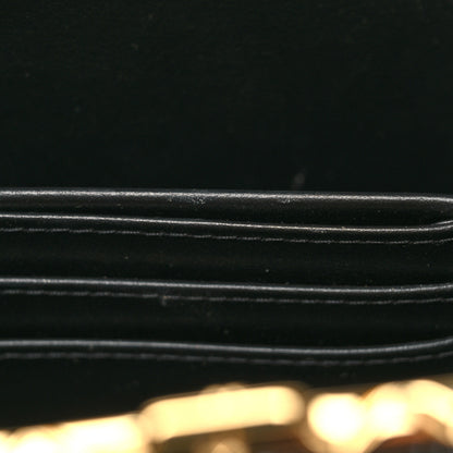 Chanel Glazed Goatskin Quilted Box With Chain Black 11 of 12