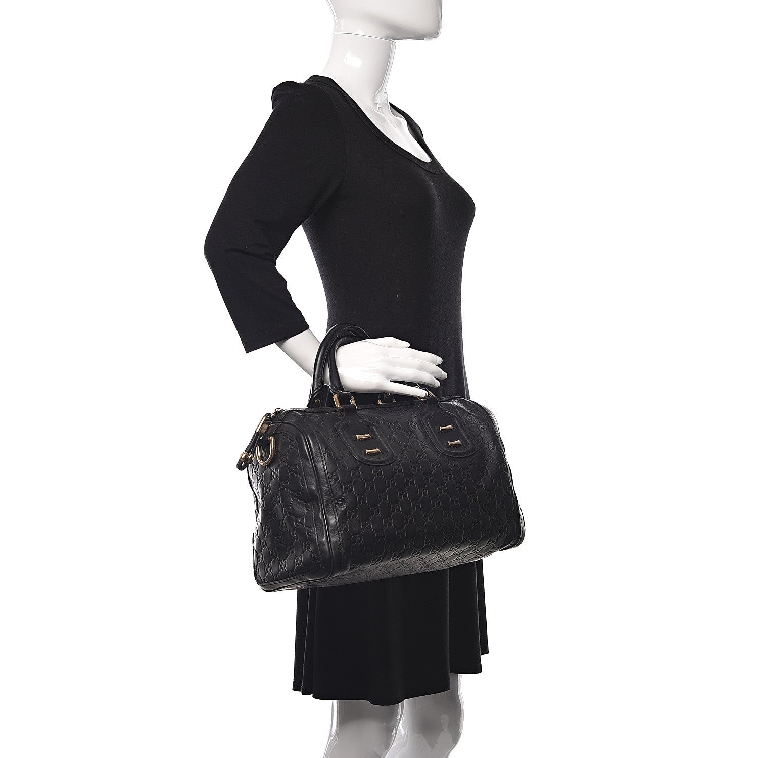 Gucci Guccissima Medium Techno Tag Boston Black 2 of 10