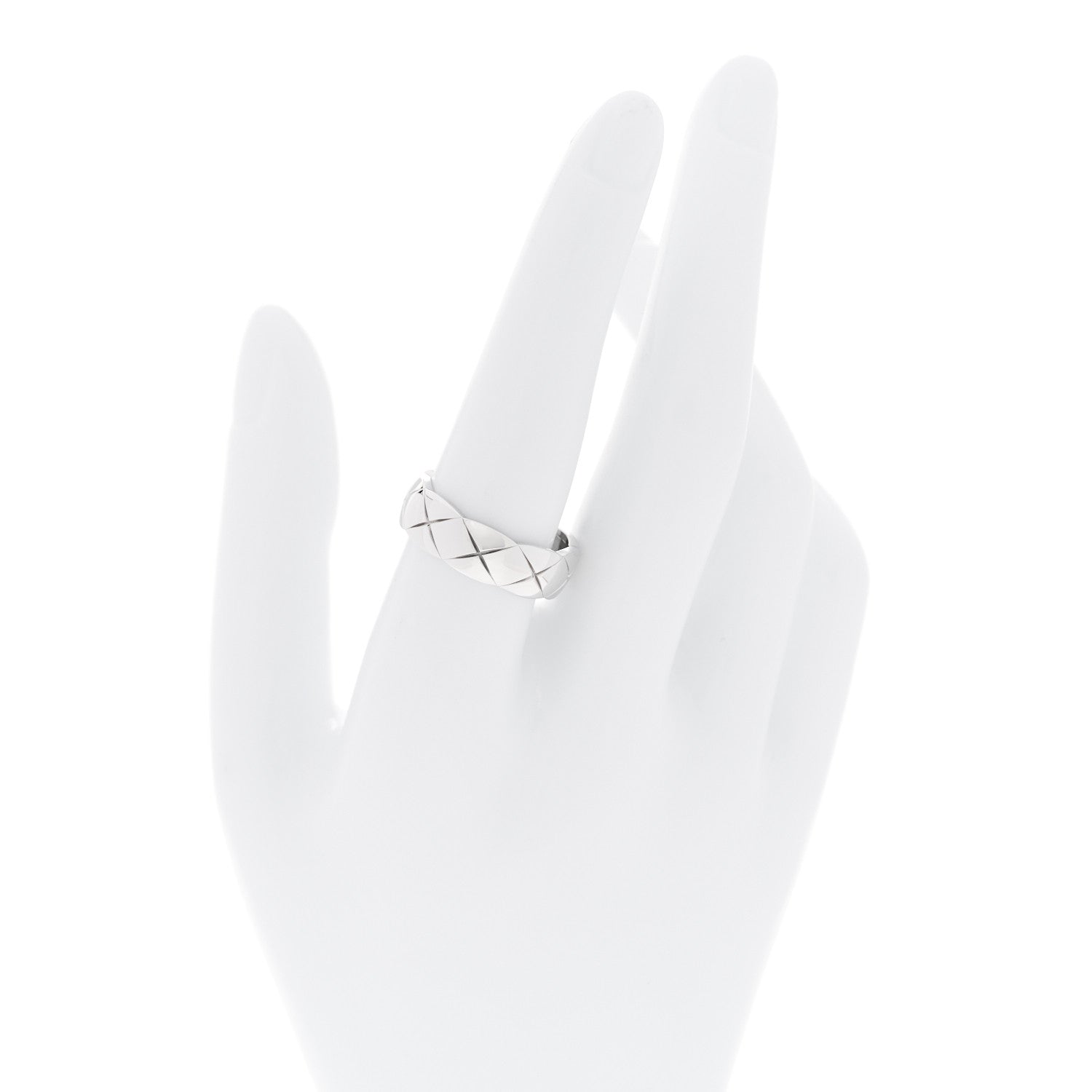 Chanel 18K White Gold Small Coco Crush Ring 59 8.75 2 of 5