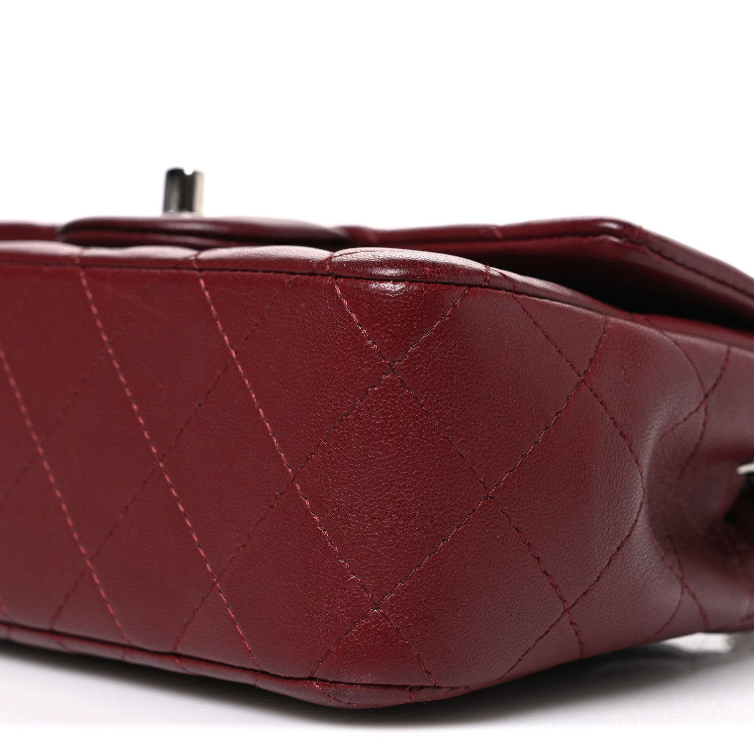 Chanel Lambskin Quilted Mini Rectangular Flap Burgundy 10 of 10