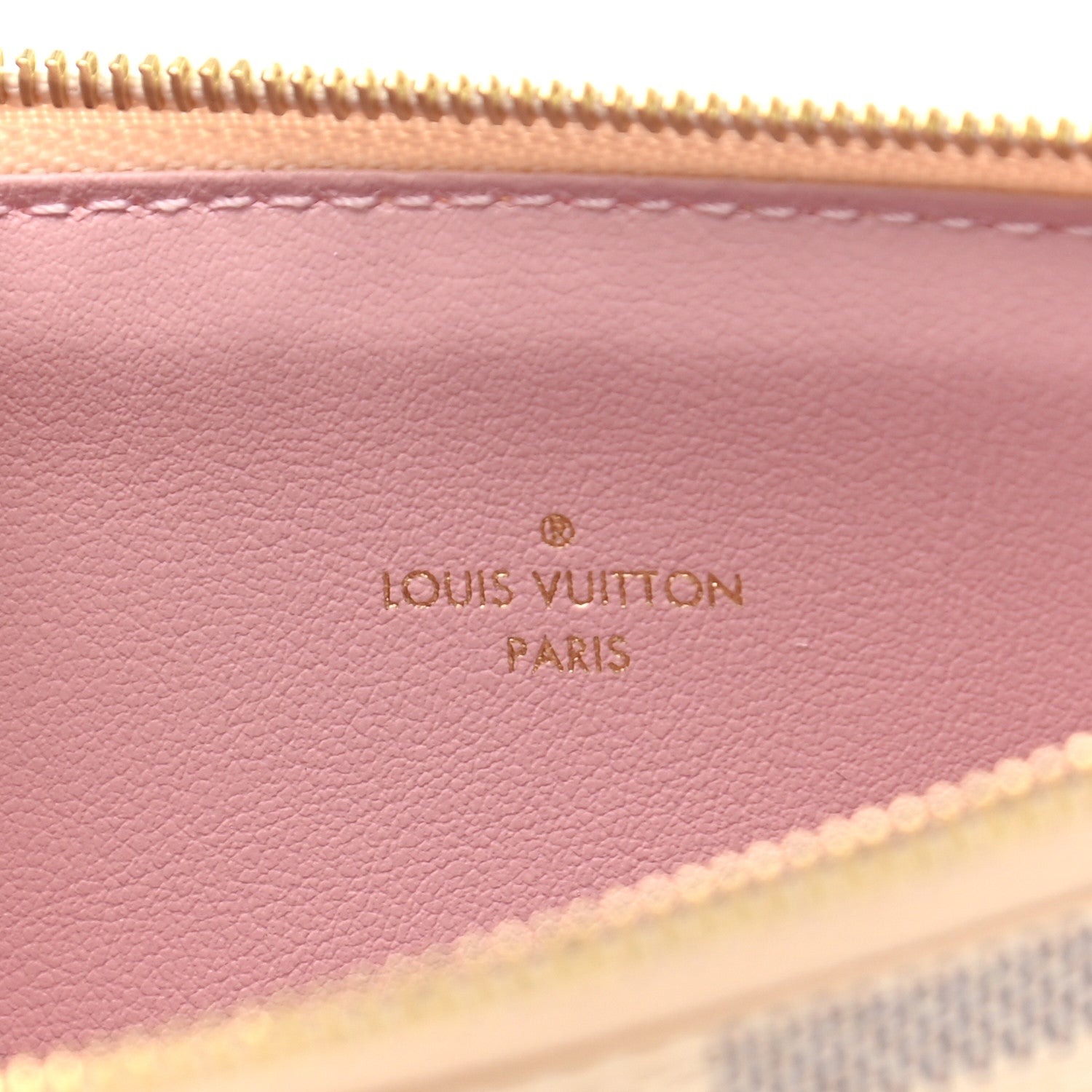 Louis Vuitton Damier Azur Felicie Chain Wallet Zippered Insert Rose Ballerine 6 of 6