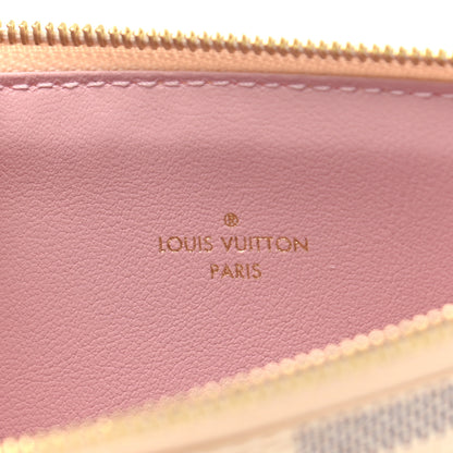 Louis Vuitton Damier Azur Felicie Chain Wallet Zippered Insert Rose Ballerine 6 of 6