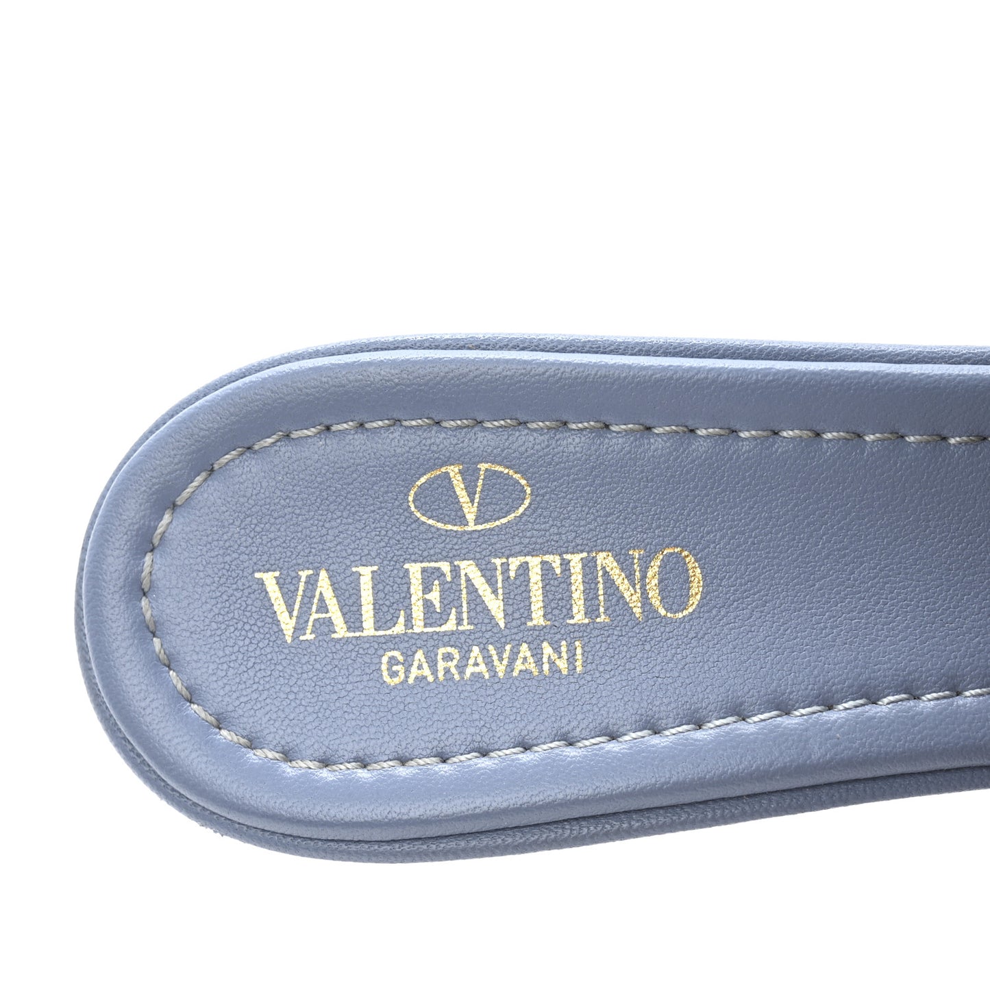Nappa Quilted Roman Stud 65mm Slide Sandals 38 Azure