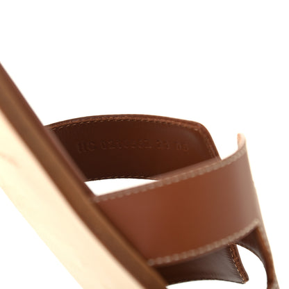 Hermes Box Calfskin Oran Sandals 40.5 Gold 8 of 8