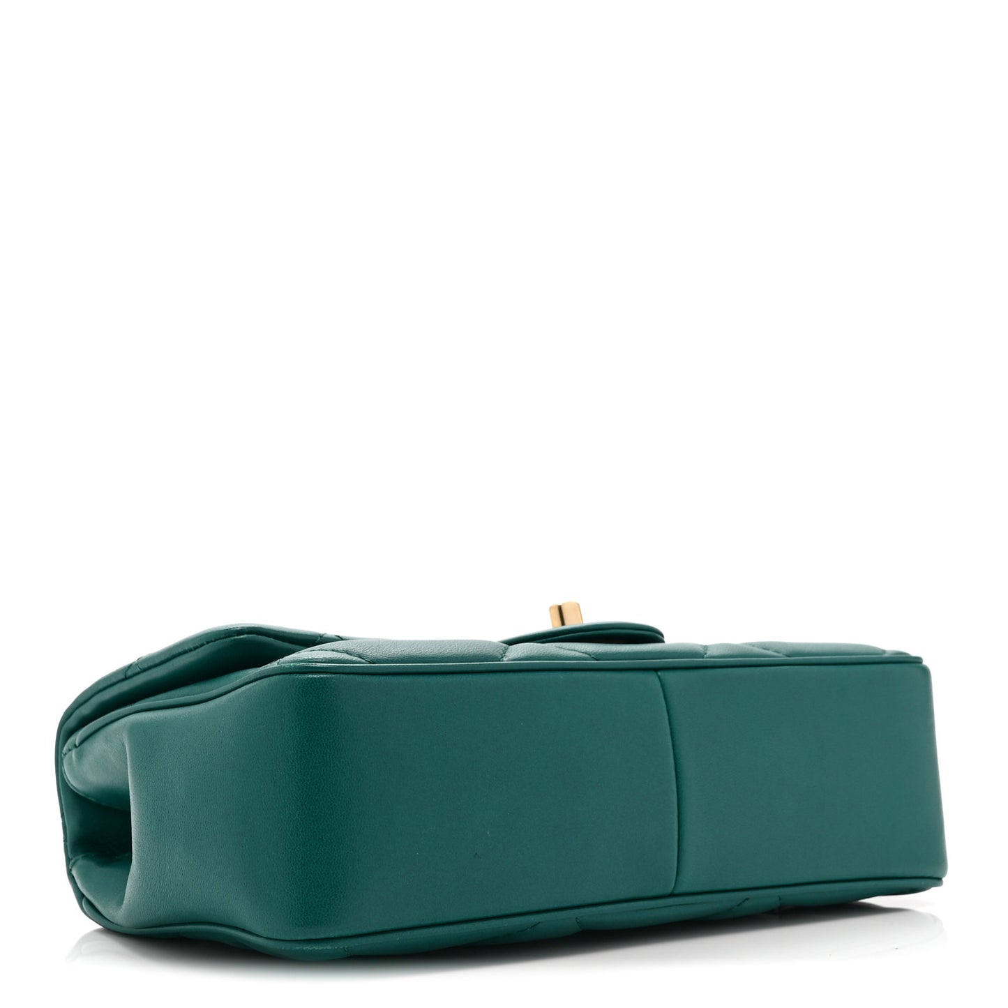 Lambskin Quilted Small Easy Carry Flap Green