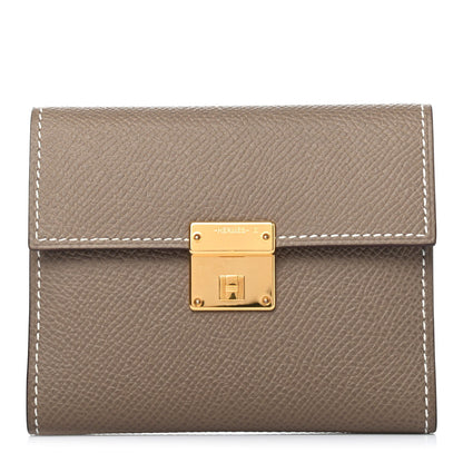 Hermes Epsom Clic Mini Card Holder Etoupe 1 of 4