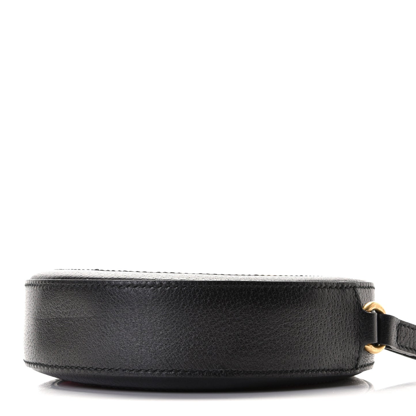 Velvet GG Monogram Textured Calfskin Round Shoulder Bag Red Cipria Black