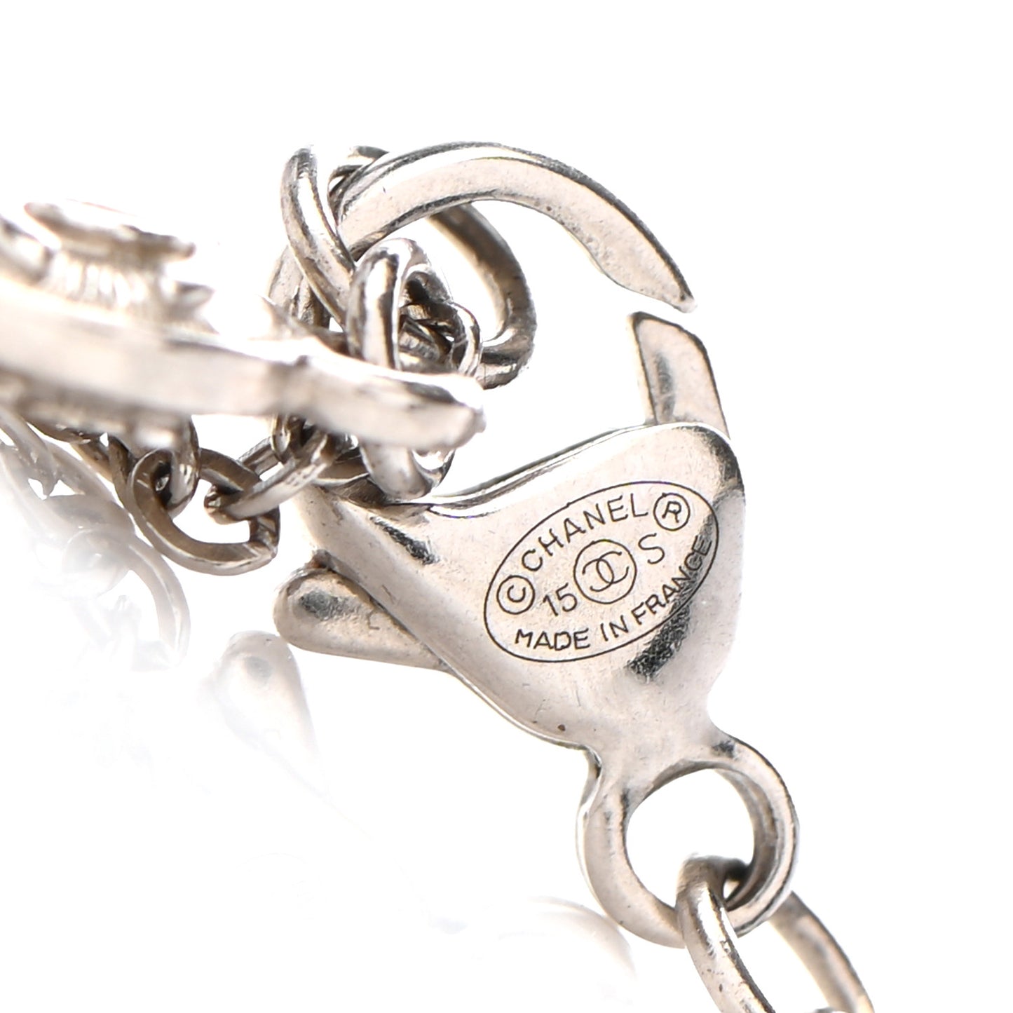 Crystal CC Pendant Necklace Silver