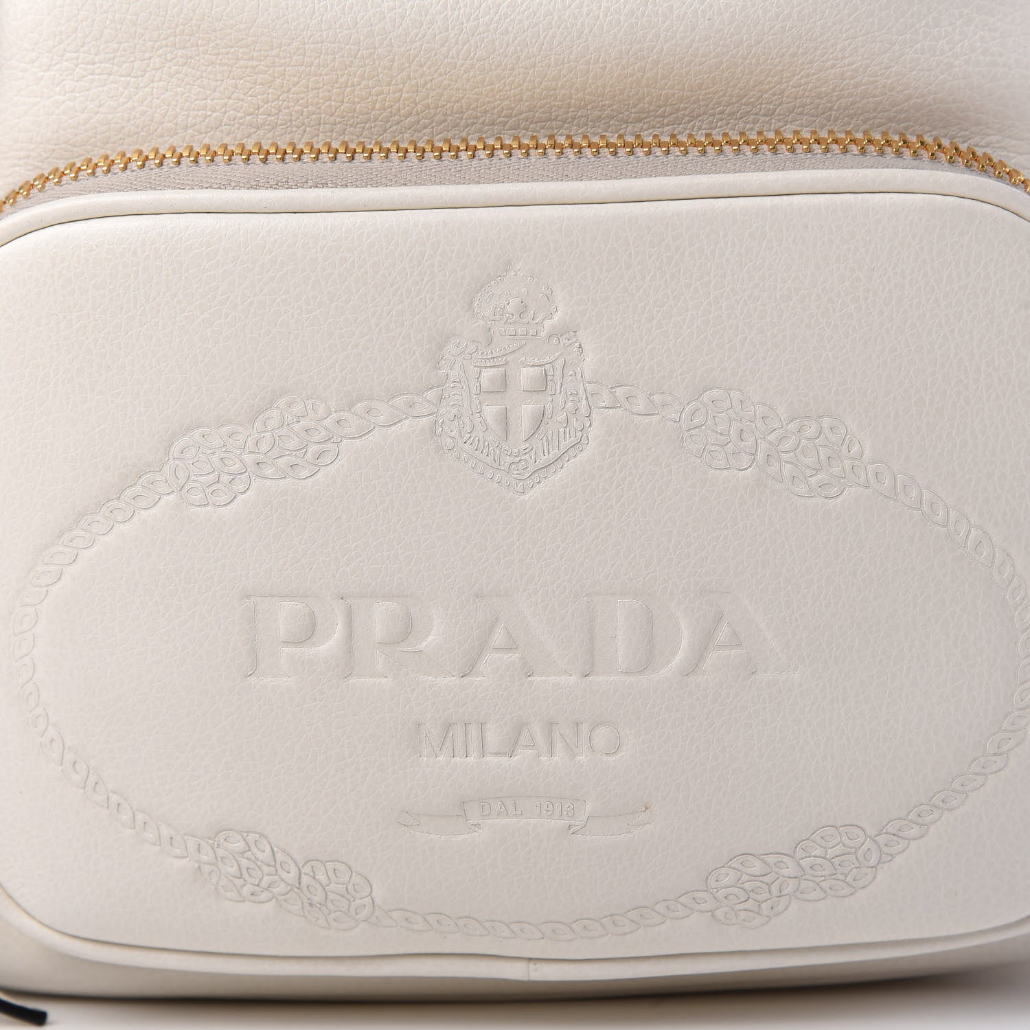 Prada Glace Calfskin Logo Mini Bucket Crossbody Bag White 10 of 11