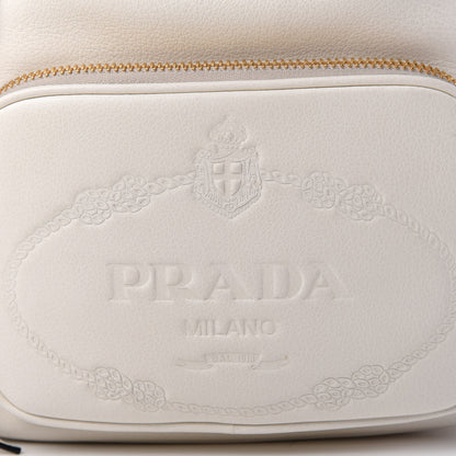 Prada Glace Calfskin Logo Mini Bucket Crossbody Bag White 10 of 11